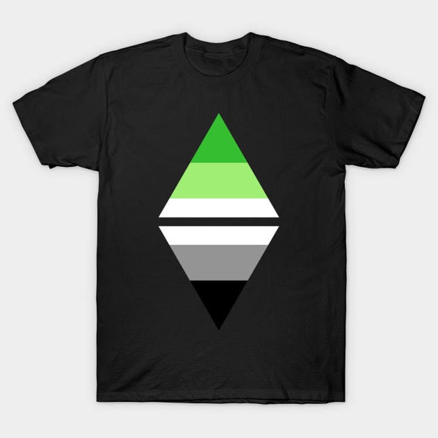 #nerfingwithpride Auxiliary Logo - Aromantic Pride Flag T-Shirt by hollowaydesigns